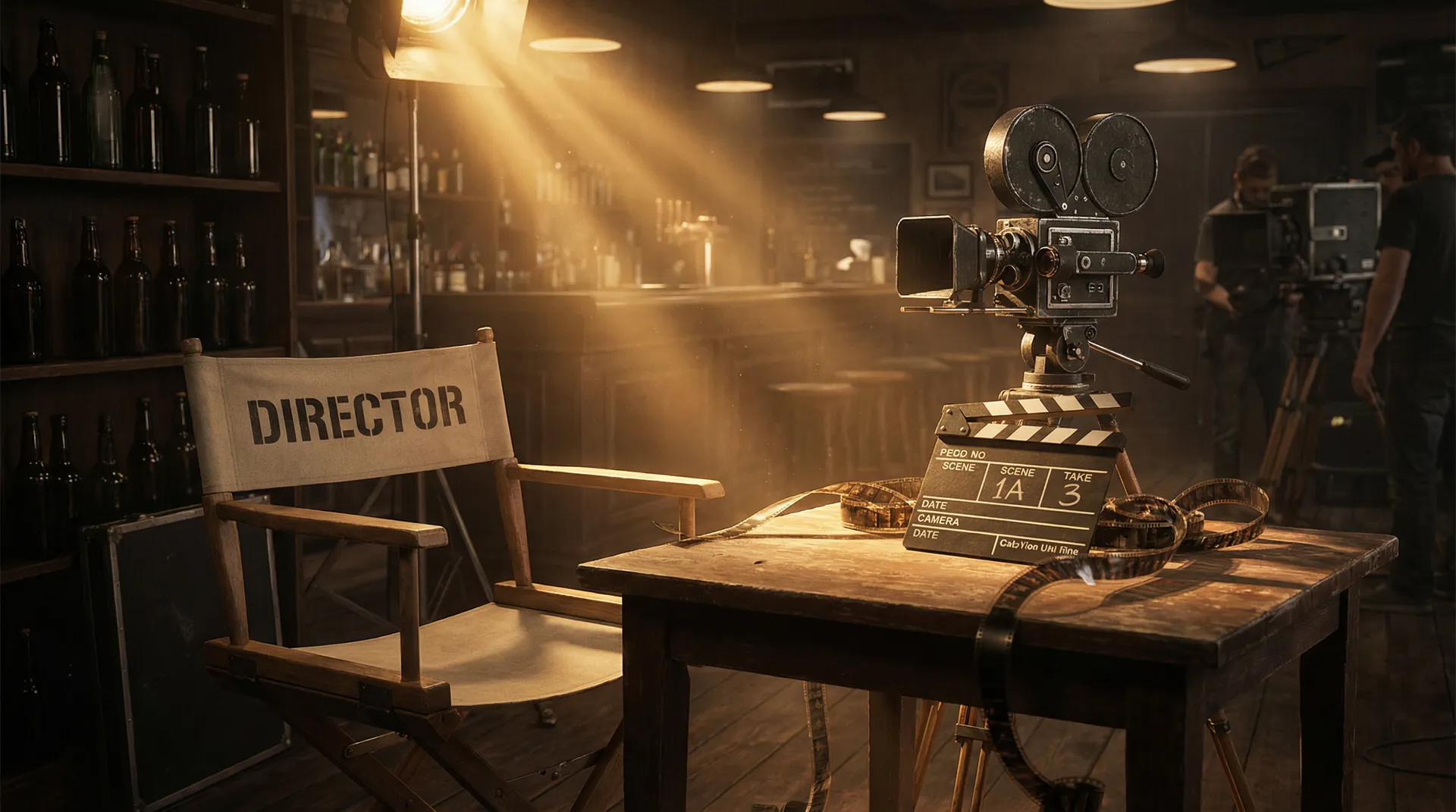 电影拍摄幕后场景 - 导演椅与场记板 蘑菇视频 幕后故事